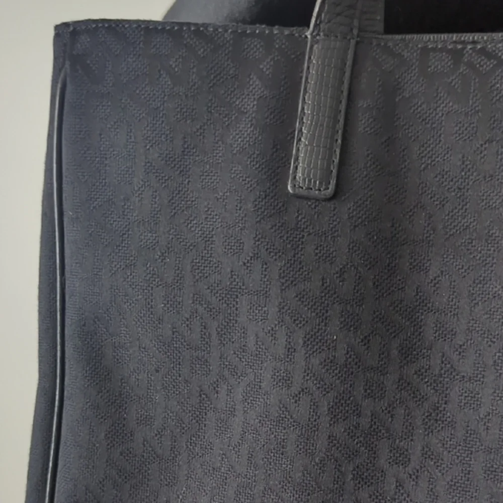 DKNY Black Stylish Slim Canvas Tote Bag - Picture 3 of 5